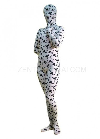 Fullbody Full Body Dalmatian Print Spandex  Morph Zentai Suit