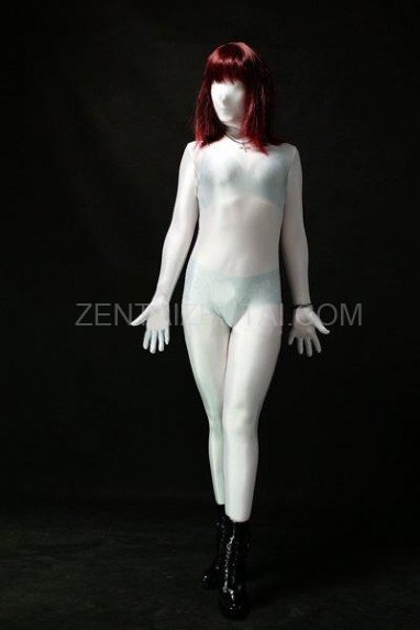 Cool Unicolor Fullbody Full Body White Lycra Spandex Unisex Morph Zentai Suit