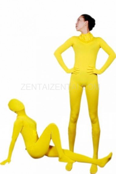 Cool Yellow Lycra Spandex Unisex Morph Zentai Suit