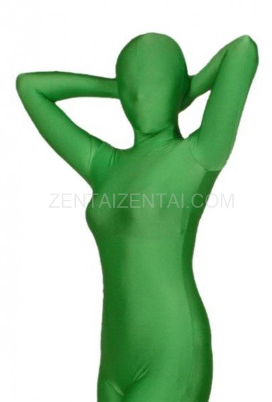 Ideal Unicolor Fullbody Full Body Green Lycra Spandex Morph Zentai Suit