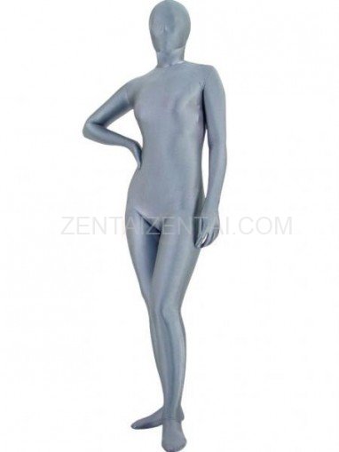 Unicolor Fullbody Full Body Deep Grey Lycra Spandex Unisex Morph Zentai Suit