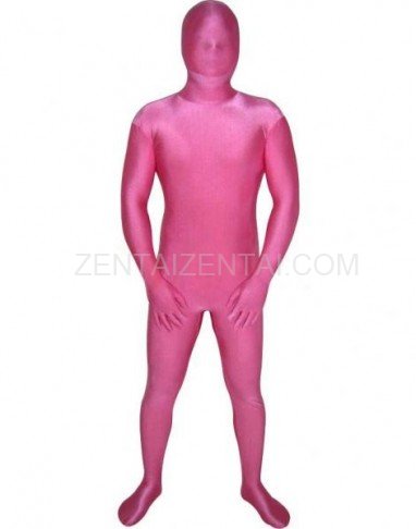 Unusual Unicolor Fullbody Full Body Pink Lycra Spandex Unisex Morph Zentai Suit