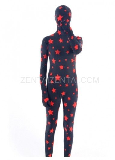 Red Star Lycra Spandex Unisex Morph Zentai Suit