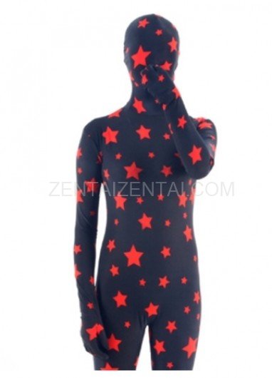 Red Star Lycra Spandex Unisex Morph Zentai Suit