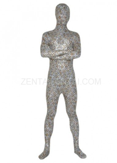 Black with White Floral Lycra Spandex Unisex Morph Zentai Suit