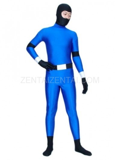 Blue And Black Ninja Spandex Morph Zentai Suit