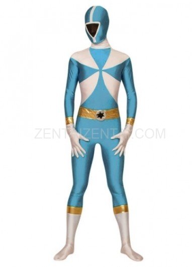 Green And White The Terminator Lycra Spandex Super Hero Costume
