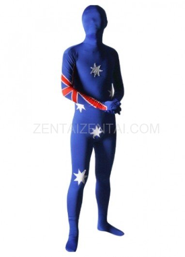 Pattern Of Australian Flag Lycra Spandex Unisex Morph Zentai Suit