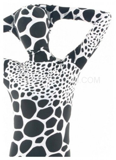 White Black Dot Lycra Spandex Unisex Morph Zentai Suit