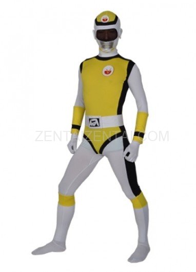 Yellow Lycra Spandex Men\'s Morph Zentai Suit