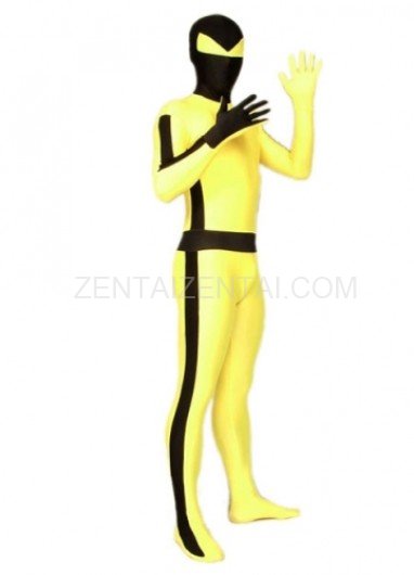 Black And Yellow Unisex Spandex Morph Zentai Suit
