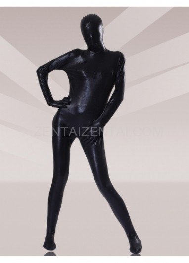 Black Shiny Metallic Unisex Morph Zentai Suits