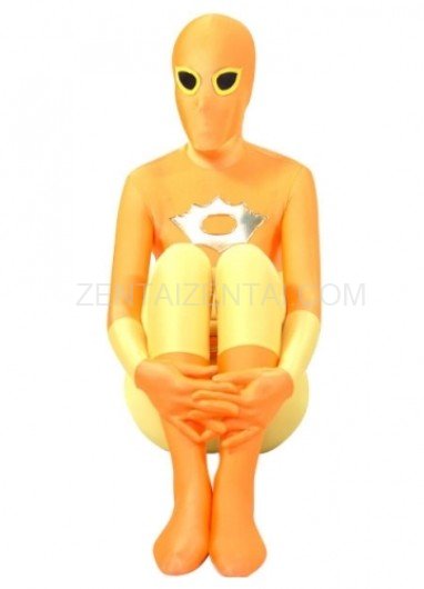 Deep And Soft Yellow Lycra Spandex Super Hero Morph Zentai Suit