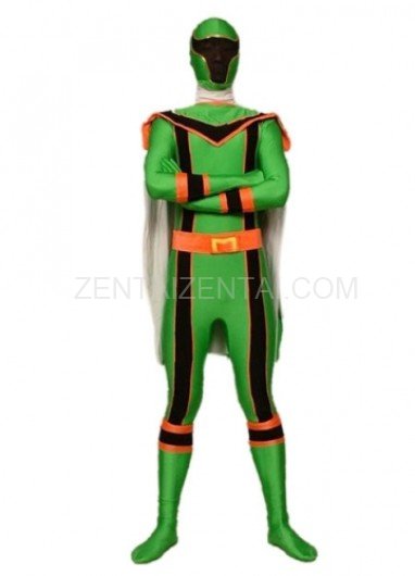 Green Lycra Spandex Super Hero Morph Zentai Suit