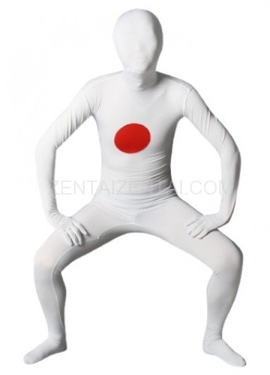 Pattern of Japanese Flag Unisex Lycra Morph Zentai Suit