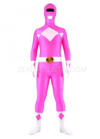 Rose And White Lycra Spandex Unisex Morph Zentai Suit