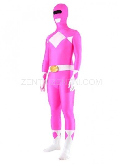 Rose And White Lycra Spandex Unisex Morph Zentai Suit