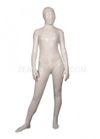 White Shiny Metallic Morph Zentai Suit