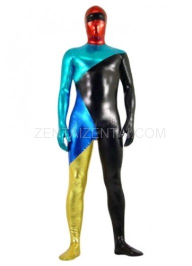 Colorful Shiny Metallic Morph Zentai Suit