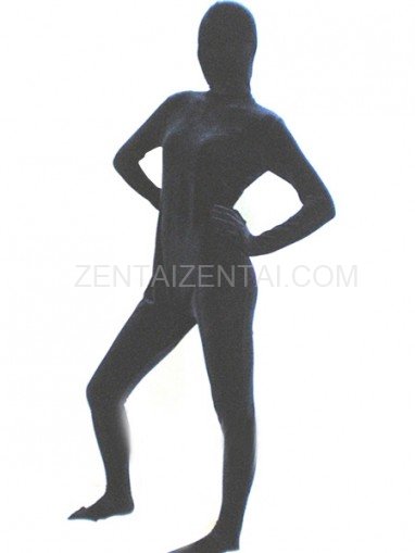 Navy Blue Silk Velour Morph Zentai Suit