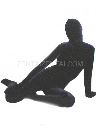 Navy Blue Silk Velour Morph Zentai Suit