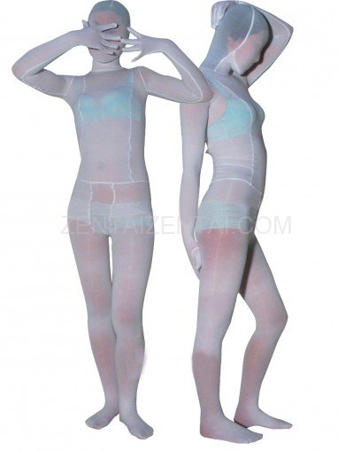 Silver Gray Velvet Unisex Morph Zentai Suit