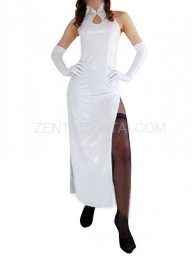 Suitable White Shiny Metallic Sexy Dress