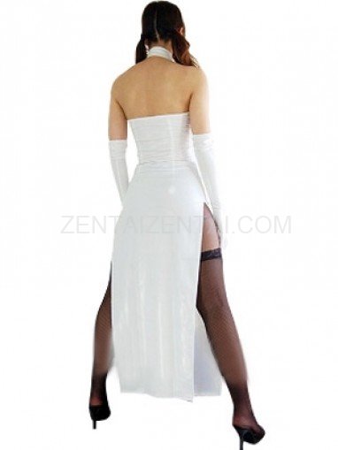 Suitable White Shiny Metallic Sexy Dress