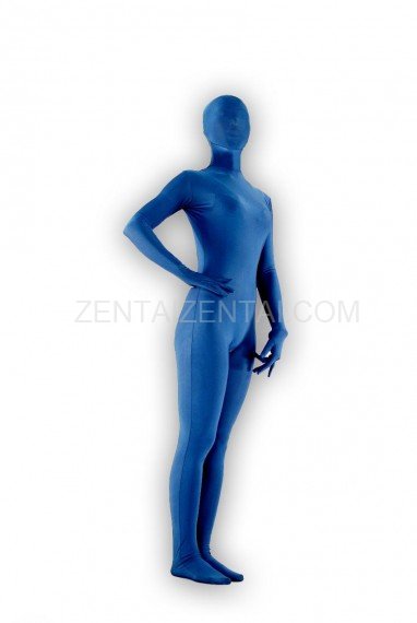 Blue Lycra Silk Morph Zentai Catsuit Fullbody Tights