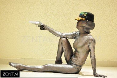 Black and Gold Fullbody Full Body Tights Sexy Translucent Silk Purple Painted Morph Zentai Suit Morph