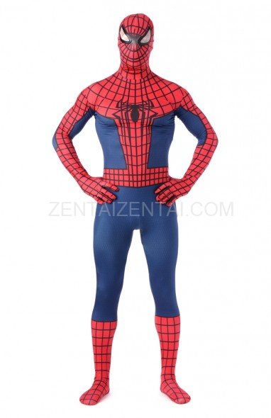 Black and Red Spiderman Super Hero Full Body Spandex Holiday Unisex Lycra Morph Zentai Suit
