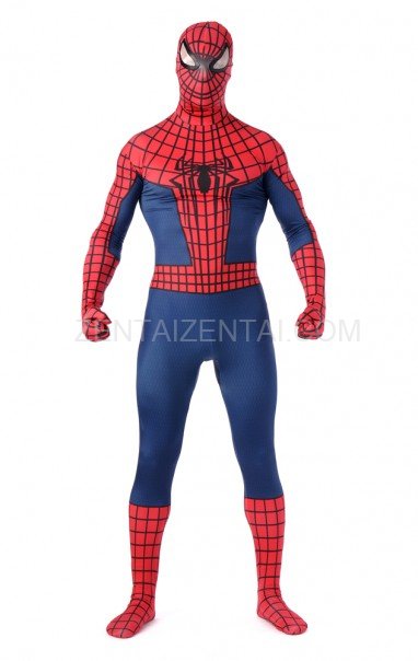 Black and Red Spiderman Super Hero Full Body Spandex Holiday Unisex Lycra Morph Zentai Suit