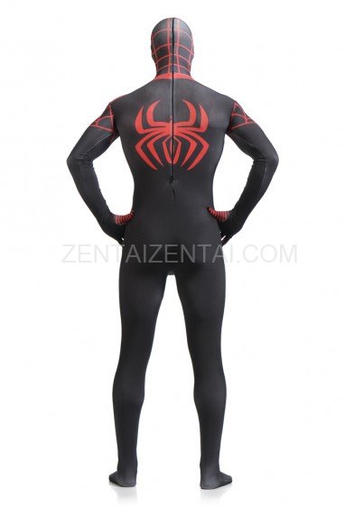 Red and Black Spiderman Super Hero Full Body Spandex Holiday Unisex Lycra Morph Zentai Suit