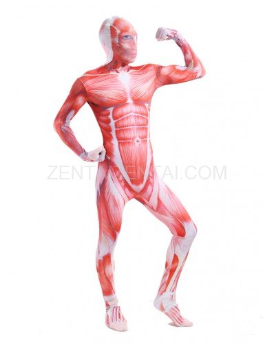 Attack on Titan Red Muscle Full Body Halloween Spandex Holiday Unisex Cosplay Zentai Suit