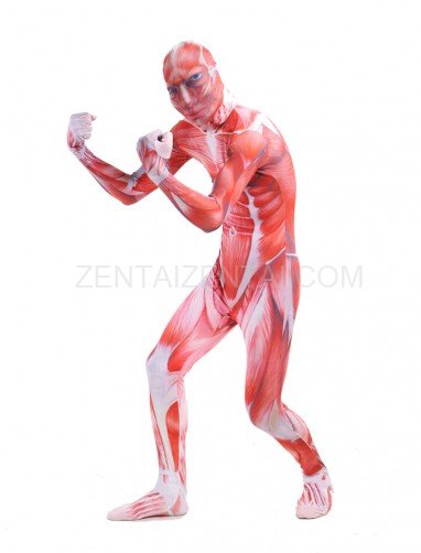 Attack on Titan Red Muscle Full Body Halloween Spandex Holiday Unisex Cosplay Zentai Suit