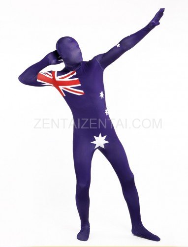 Australia National Flag Full Body Halloween Spandex Holiday Unisex Cosplay Zentai Suit