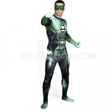 Green Lattern Full Body Halloween Spandex Holiday Unisex Cosplay Zentai Suit