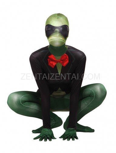 Green Sir Frog Full Body Halloween Spandex Holiday Unisex Cosplay Zentai Suit