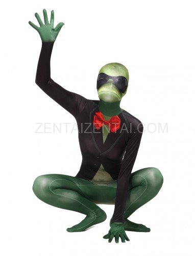 Green Sir Frog Full Body Halloween Spandex Holiday Unisex Cosplay Zentai Suit