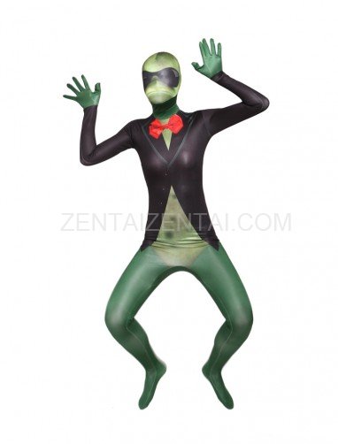 Green Sir Frog Full Body Halloween Spandex Holiday Unisex Cosplay Zentai Suit