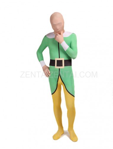 Green and Yellow Morph Suits Full Body Halloween Spandex Holiday Unisex Cosplay Zentai Suit