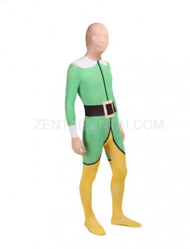 Green and Yellow Morph Suits Full Body Halloween Spandex Holiday Unisex Cosplay Zentai Suit
