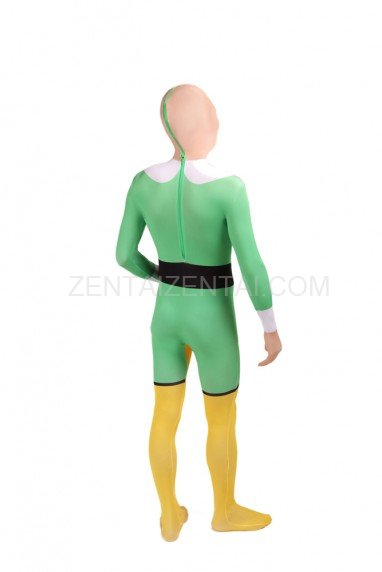 Green and Yellow Morph Suits Full Body Halloween Spandex Holiday Unisex Cosplay Zentai Suit