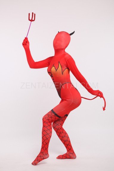 Halloween Red Elf Full Body Spandex Holiday Unisex Cosplay Zentai Suit