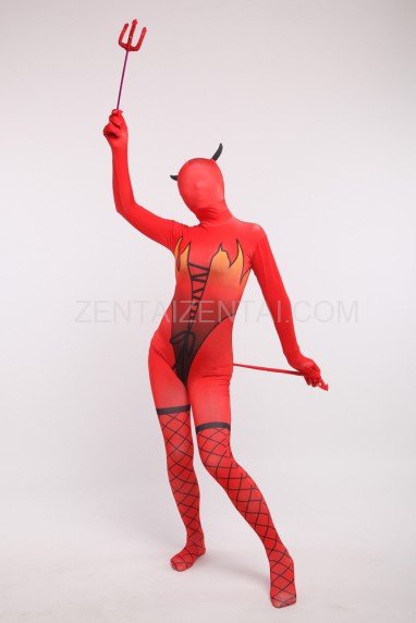 Halloween Red Elf Full Body Spandex Holiday Unisex Cosplay Zentai Suit