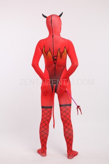 Halloween Red Elf Full Body Spandex Holiday Unisex Cosplay Zentai Suit