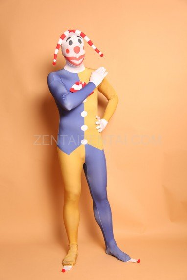 Mixed Color Clown Full Body Halloween Spandex Holiday Unisex Cosplay Zentai Suit