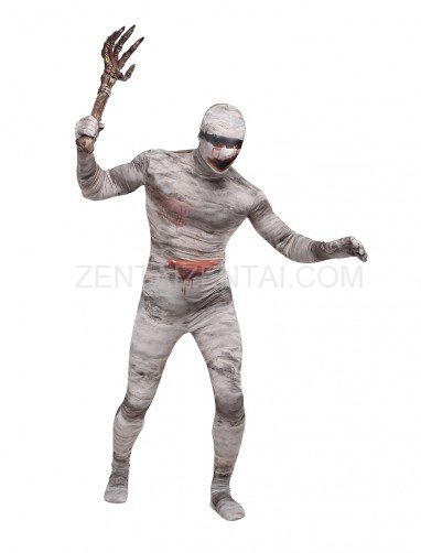 Mummy Halloween Ghost Festival Dress Up Performance Dress High Elastic Spandex Fullbody Zentai Suit Tights