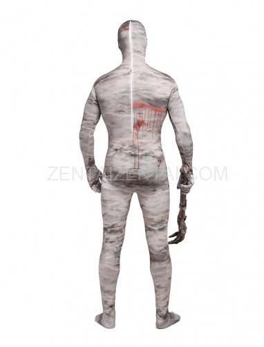 Mummy Halloween Ghost Festival Dress Up Performance Dress High Elastic Spandex Fullbody Zentai Suit Tights