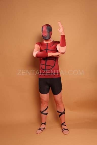 Red Armor Full Body Halloween Spandex Holiday Unisex Cosplay Zentai Suit